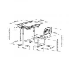 Комплект парта + стул трансформеры Cantare Grey в Ялуторовске - yalutorovsk.mebel24.online | фото 9