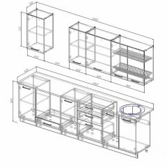 Кухонный гарнитур Жемчуг 2800 (Стол. 26мм) в Ялуторовске - yalutorovsk.mebel24.online | фото 2