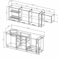 Кухонный гарнитур Лофт 2550 (Стол. 26мм) в Ялуторовске - yalutorovsk.mebel24.online | фото 2