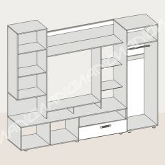 Гостиная Аллегро вариант-3 (Венге/Белфорт) в Ялуторовске - yalutorovsk.mebel24.online | фото 3