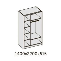 ИННЭС-5 Шкаф-купе 2-х дв. 1400 (2дв. Ф1 - ЛДСП белый глянец) в Ялуторовске - yalutorovsk.mebel24.online | фото 2