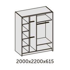 ИННЭС-5 Шкаф-купе 2-х дв. 2000 (2 дв. Ф3 - венге вст. экокожа корич) в Ялуторовске - yalutorovsk.mebel24.online | фото 2