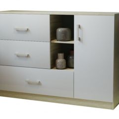 Комод К-3.1 (Дуб сонома/Белый жемчуг) в Ялуторовске - yalutorovsk.mebel24.online | фото