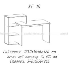 Компьютерный стол №10 (Анкор белый) в Ялуторовске - yalutorovsk.mebel24.online | фото
