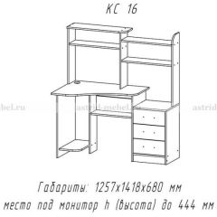 Компьютерный стол №16 (Анкор темныйанкор темный) в Ялуторовске - yalutorovsk.mebel24.online | фото