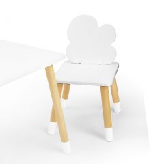 Комплект детской мебели стол и два стула Облачко (Белый/Белый/Береза) в Ялуторовске - yalutorovsk.mebel24.online | фото
