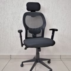 Кресло Barneo K-128 для персонала (черная ткань черная сетка) в Ялуторовске - yalutorovsk.mebel24.online | фото
