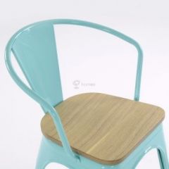 Кресло Barneo N-245 Tolix style Wood  (RAL6027 бирюзовый) в Ялуторовске - yalutorovsk.mebel24.online | фото 3