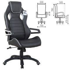 Кресло компьютерное BRABIX Techno Pro GM-003 (экокожа черное/серое, вставки серые) 531814 в Ялуторовске - yalutorovsk.mebel24.online | фото