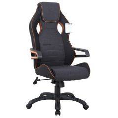 Кресло компьютерное BRABIX Techno Pro GM-003 (ткань черное/серое, вставки оранжевые) 531813 в Ялуторовске - yalutorovsk.mebel24.online | фото