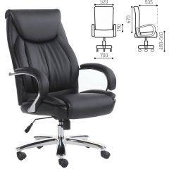 Кресло офисное BRABIX "Advance EX-575" (хром/экокожа/черное) 531825 в Ялуторовске - yalutorovsk.mebel24.online | фото