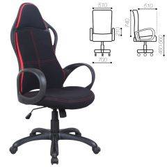 Кресло офисное BRABIX PREMIUM "Force EX-516" (ткань черное/вставки красные) 531571 в Ялуторовске - yalutorovsk.mebel24.online | фото