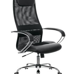 Кресло офисное BRABIX PREMIUM "Stalker EX-608 CH" (хром, ткань-сетка/кожзам, черное) 532091 в Ялуторовске - yalutorovsk.mebel24.online | фото