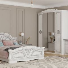 Кровать 2-х спальная 1600*2000 Грация (12.116) без основания (белый/серебро) в Ялуторовске - yalutorovsk.mebel24.online | фото 2
