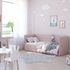 Кровать-диван Leonardo 160*70 (Розовый) + боковина в Ялуторовске - yalutorovsk.mebel24.online | фото 5