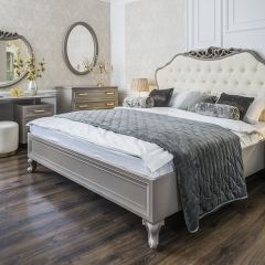 Кровать Мокко 1600 с мягким изголовьем + основание (серый камень) в Ялуторовске - yalutorovsk.mebel24.online | фото 1