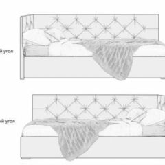 Кровать угловая Лэсли интерьерная +основание (120х200) в Ялуторовске - yalutorovsk.mebel24.online | фото 2