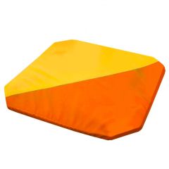 Мат гимнастический 1,3x1,3x0,05м складной скошенные углы цв.оранжевый-желтый в Ялуторовске - yalutorovsk.mebel24.online | фото