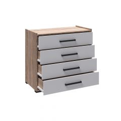 Модульная Спальня Соната (Белый/Дуб сонома) в Ялуторовске - yalutorovsk.mebel24.online | фото 8