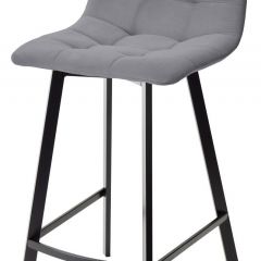 Полубарный стул CHILLI-QB SQUARE серый #27, велюр / черный каркас (H=66cm) М-City в Ялуторовске - yalutorovsk.mebel24.online | фото 1