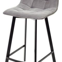 Полубарный стул CHILLI-QB SQUARE светло-серый #26, велюр / черный каркас (H=66cm) М-City в Ялуторовске - yalutorovsk.mebel24.online | фото