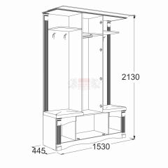 Прихожая Саша - 17 в Ялуторовске - yalutorovsk.mebel24.online | фото 2