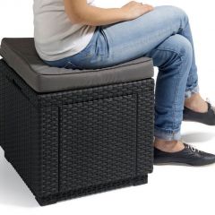 Пуфик Куб с подушкой (Cube with cushion) графит - прохладный серый в Ялуторовске - yalutorovsk.mebel24.online | фото 2