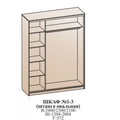 Шкаф №1 1.2-2 Оптима 2400х1204х572 (фасад 2 ЛДСП) в Ялуторовске - yalutorovsk.mebel24.online | фото 6