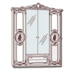 Шкаф 4-х дверный с зеркалами (01.144) Роза (могано) в Ялуторовске - yalutorovsk.mebel24.online | фото 3