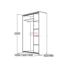 МИРАЖ 10.2 (620) Шкаф для платья и белья в Ялуторовске - yalutorovsk.mebel24.online | фото 2