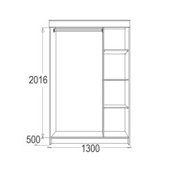 МИРАЖ 11 (1300) Шкаф для платья и белья в Ялуторовске - yalutorovsk.mebel24.online | фото 2