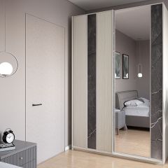 Шкаф-купе 1300 серии SILVER S4+S3Z+B2+PL1 (2 ящика+1 штанга) профиль «Серебро» в Ялуторовске - yalutorovsk.mebel24.online | фото