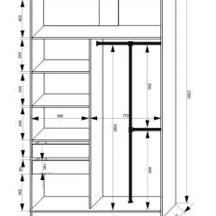 Шкаф-купе 1400 серии SOFT D8+D2+B2+PL4 (2 ящика+F обр.штанга) профиль «Графит» в Ялуторовске - yalutorovsk.mebel24.online | фото 3