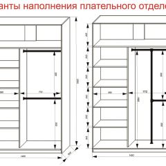 Шкаф-купе 1400 серии SOFT D8+D2+B2+PL4 (2 ящика+F обр.штанга) профиль «Графит» в Ялуторовске - yalutorovsk.mebel24.online | фото 7