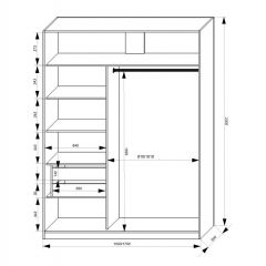 Шкаф-купе 1500 серии NEW CLASSIC K3+K3+B2+PL1 (2 ящика+1 штанга) профиль «Капучино» в Ялуторовске - yalutorovsk.mebel24.online | фото 3