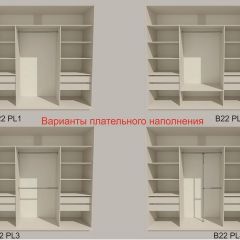 Шкаф-купе 2400 серии SOFT D7+D3+D3+B22+PL4 (по 2 ящика лев/прав+2штанги) профиль «Капучино» в Ялуторовске - yalutorovsk.mebel24.online | фото 6