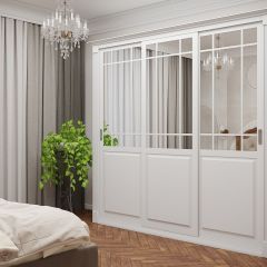 Шкаф-купе 2450 серии NEW CLASSIC K5+K5+K5+B22+PL3 (по 2 ящика лев/прав+1 штанга+1полка) профиль «Капучино» в Ялуторовске - yalutorovsk.mebel24.online | фото