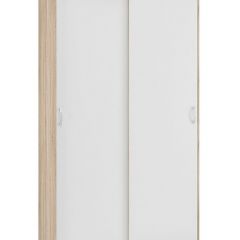 Шкаф-купе Бассо 1.0 (Дуб Сонома/Белый) 2 двери 2 зеркальные вставки в Ялуторовске - yalutorovsk.mebel24.online | фото 3