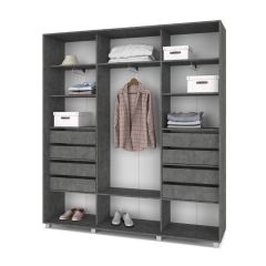 МАРТИН Шкаф-купе Камень темный (2200*450) М421 в Ялуторовске - yalutorovsk.mebel24.online | фото 4