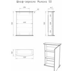 Шкаф-зеркало Милана 50 (левый/правый) Айсберг (DA1062HZ) в Ялуторовске - yalutorovsk.mebel24.online | фото 5