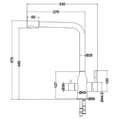 Смеситель д/кухни MELANA-F610304 Stello нерж.сталь, с переключателем на фильтр, однорычажный, сатин в Ялуторовске - yalutorovsk.mebel24.online | фото 4