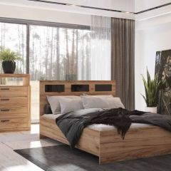 ГАММА Спальный гарнитур (модульный) дуб вотан в Ялуторовске - yalutorovsk.mebel24.online | фото 2