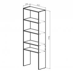 Стеллаж Элемент-1 (дуб сонома) в Ялуторовске - yalutorovsk.mebel24.online | фото 2