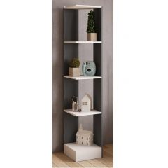 Стеллаж СТМ-1 ЛДСП Графит серый/ЛДСП Белый в Ялуторовске - yalutorovsk.mebel24.online | фото