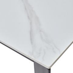 Стол CORNER 120 MATT WHITE MARBLE SOLID CERAMIC / BLACK, ®DISAUR в Ялуторовске - yalutorovsk.mebel24.online | фото 8