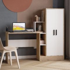 Стол компьютерный СКМ-1 ЛДСП Белый/Дуб сонома в Ялуторовске - yalutorovsk.mebel24.online | фото