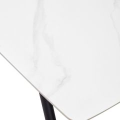 Стол RIVOLI 140 MATT WHITE MARBLE SOLID CERAMIC / BLACK, ®DISAUR в Ялуторовске - yalutorovsk.mebel24.online | фото 9