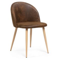 Стул на металлокаркасе Aldo dark brown / wood в Ялуторовске - yalutorovsk.mebel24.online | фото