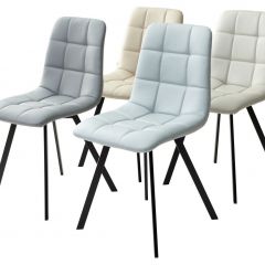 Стул CHILLI SQUARE HK017-03 светло-серый, PU/ черный каркас М-City в Ялуторовске - yalutorovsk.mebel24.online | фото 2