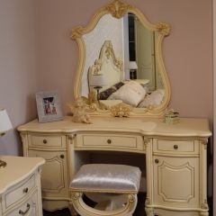 Туалетный стол + Зеркало Мона Лиза (крем) в Ялуторовске - yalutorovsk.mebel24.online | фото 6